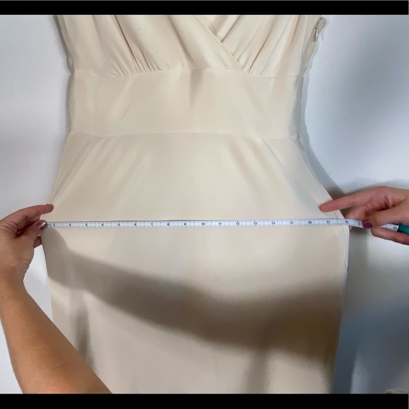 J.Crew Champagne Silk Vneck Sophia dress 8P - Picture 13 of 15